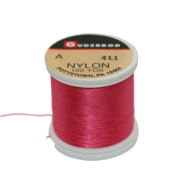 Gudebrod Nylon-Rutenbindegarn Pink 411 – Stärke A, 100 yd