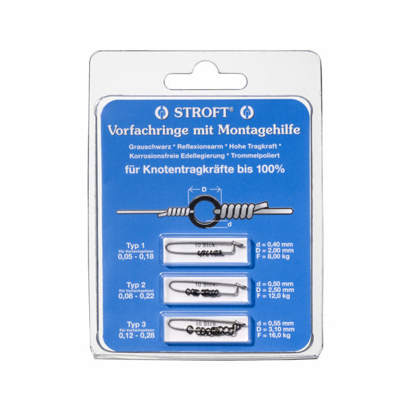 Stroft Vorfachringe 3er Pack - 8kg-12kg-16kg - 30Stück