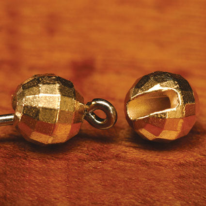 Tungsten Facetten Perlen mit Schlitz Gold