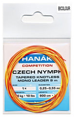 Hanak Czech Nymph Vorfach 1x- 0,25-0,55mm - Tragkraft: 4,5kg - 10lbs Länge: 9 m