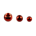 Countersunk Tungstenperlen in glänzendem Metallic Red in drei Größen