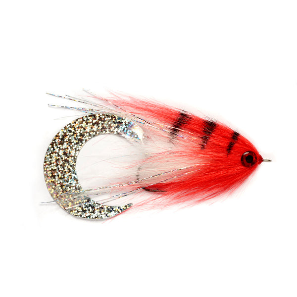 Paolo's Wiggle Tail White & Red - Hechtstreamer 6/0