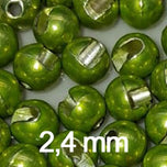 Tungstenperlen mit Schlitz – Metallic Chartreuse