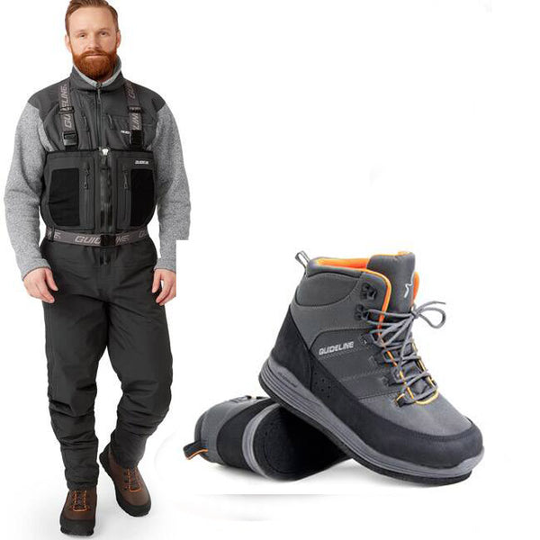 Wat-Set 8 GuideLine Laxa ZIP Wathose + Guideline Laxa 3.0 Watschuh mit Filzsohle