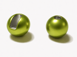Tungstenperlen mit Schlitz in mattiertem Metallic Chartreuse
