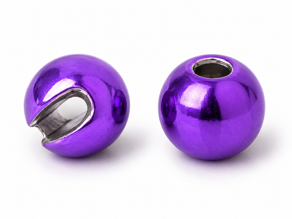 Tungstenperlen mit Schlitz in glänzendem Metallic Lila