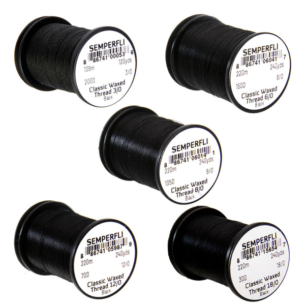 Semperfli Classic Waxed Thread – Schwarz