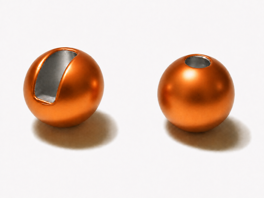 Tungstenperlen mit Schlitz in mattiertem Metallic Orange