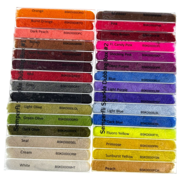 Semperfli Sparkle Dubbing Dispenser - 30 Farben
