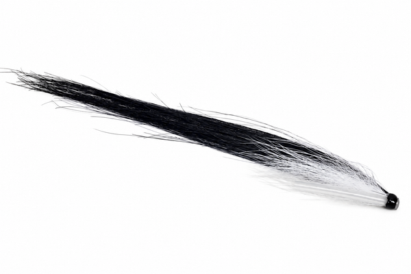 Sunray White 12 cm – Lachs-Tubenfliege schwarz/weiß