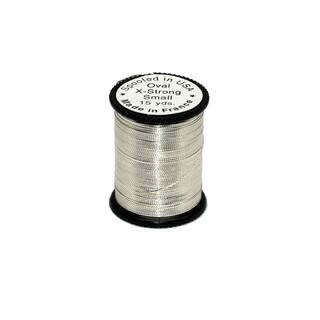 Lagartun French Tinsel - Oval Metallic Silber Extra Stark small 0,35mm silber 15yd