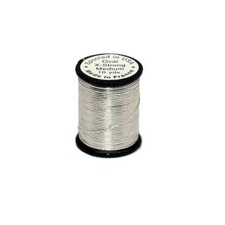 Lagartun French Tinsel - Oval Metallic Silber Extra Stark mittel 0,60mm silber 10yd