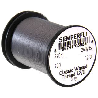 Semperfli Classic waxed thread 12/0 grau