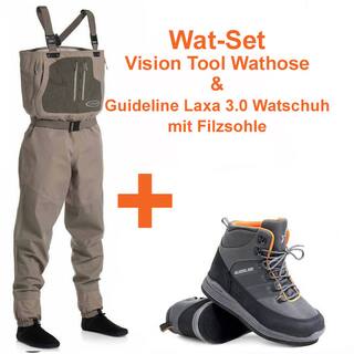 Wat-Set x1 Vision Tool Wathose + GuideLine Laxa 3.0 Schuh Filzsohle