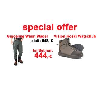 Wat-Set  GuideLine Laxa Hft Wathose + Vision Koski Watschuhe mit Gummisohle