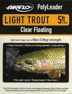 Airflo Polyleader -LIGHT TROUT 3,6kg-  5ft. - 1,5m Floating